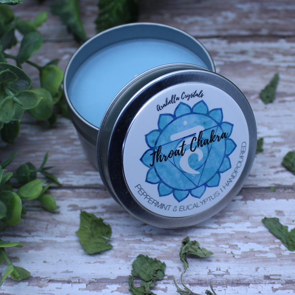 Throat Chakra Tin Candle