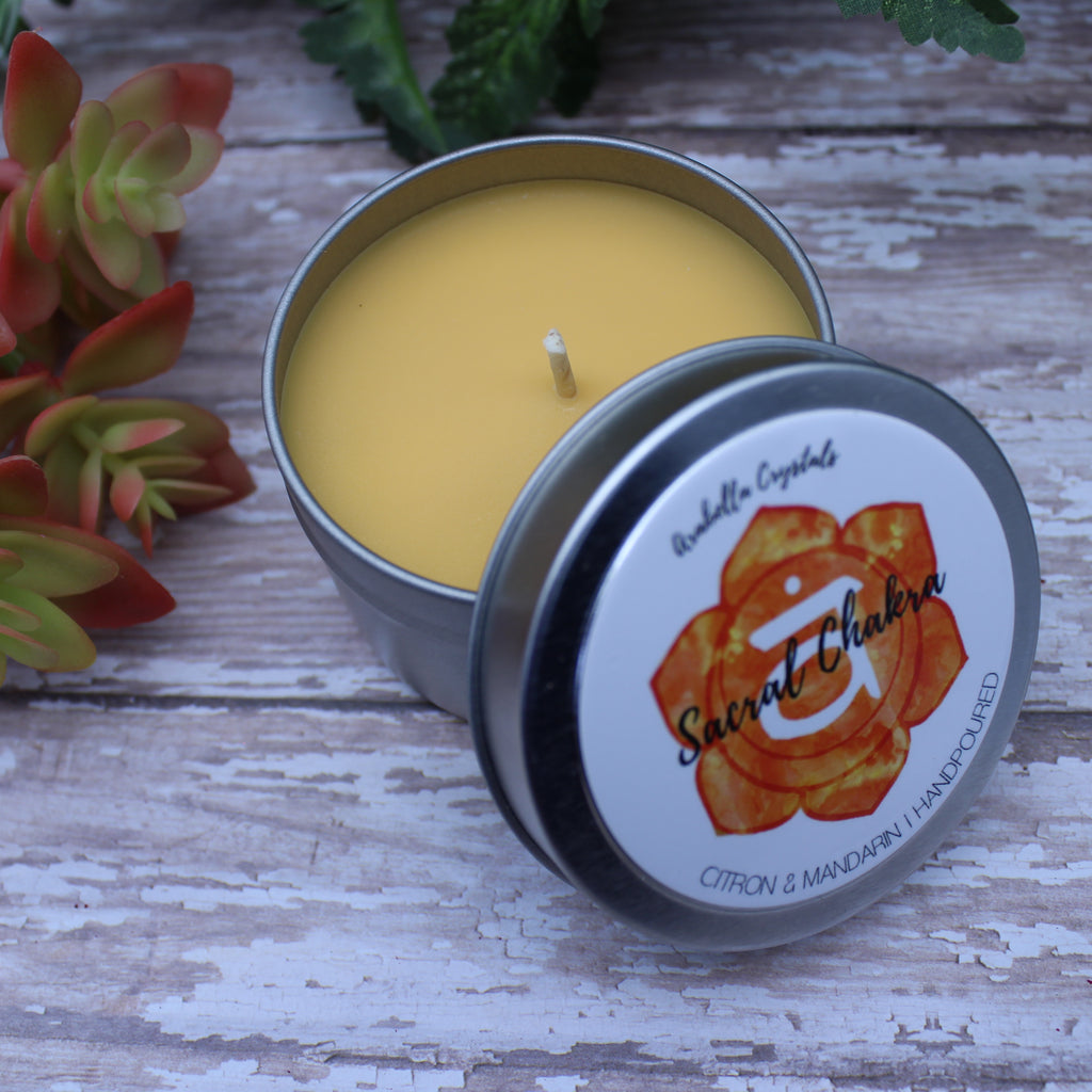 Sacral Chakra Tin Candle