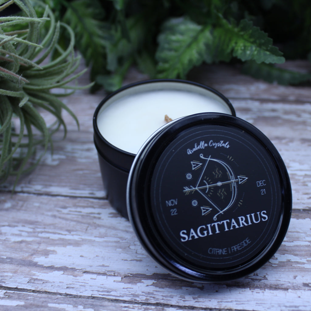 Sagittarius Tin Candle