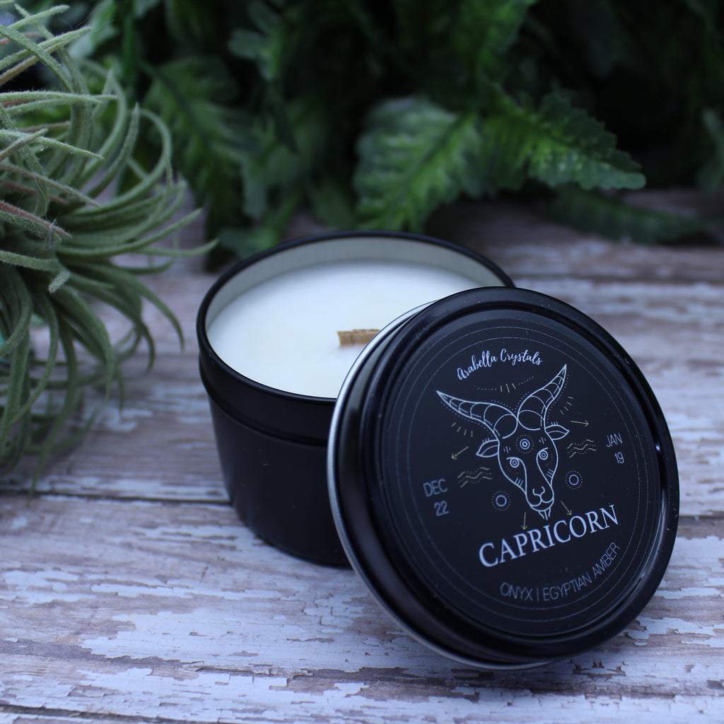 Capricorn Tin Candle